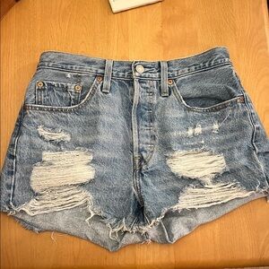 Levi's Classic Blue Denim 501 Jean Shorts